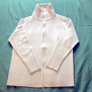 Gray Lafayette 148 New York cashmere zip up sweater
